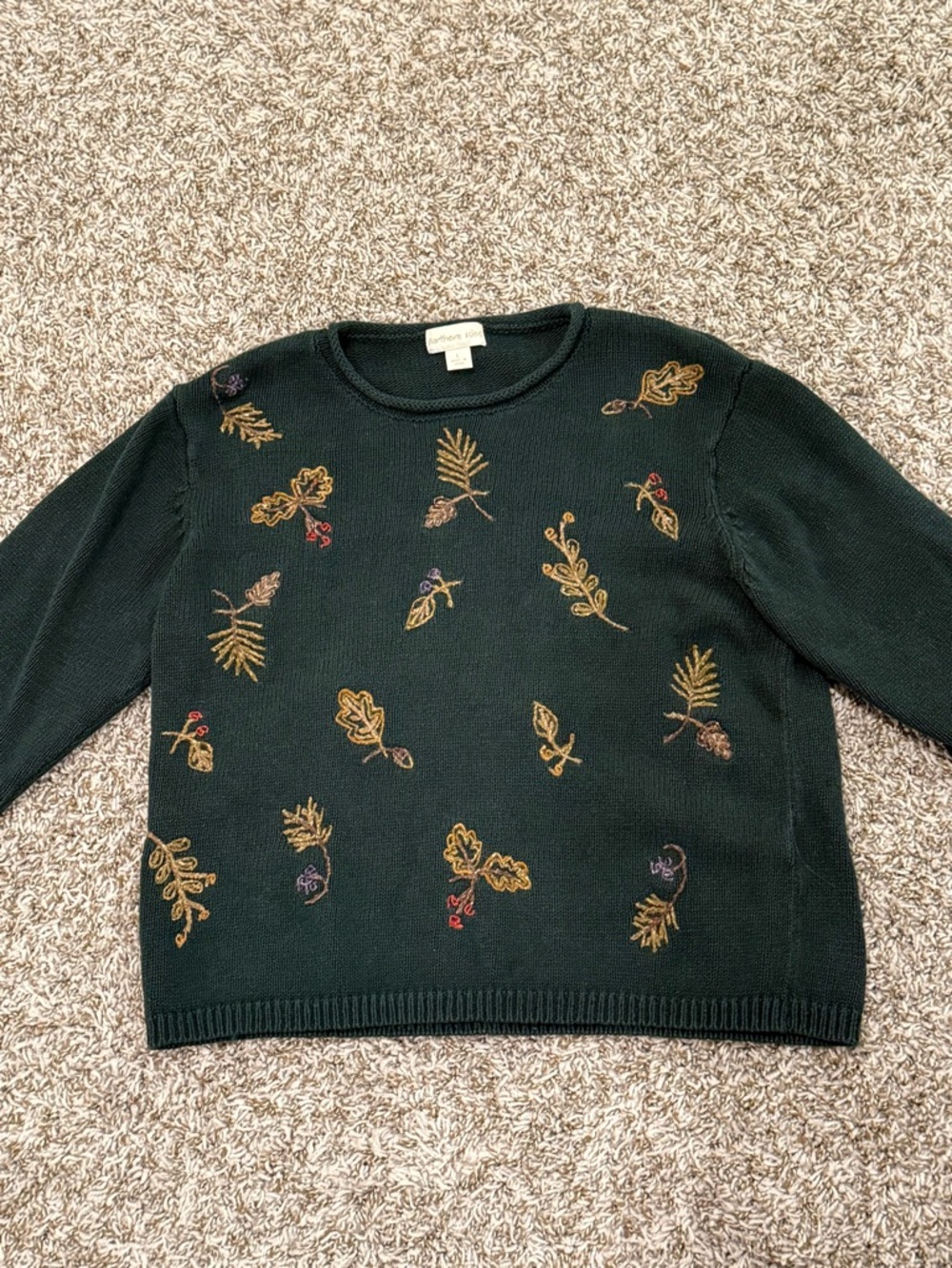 Forest Green Embroidered Women’s Sweater
